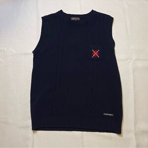 Navy Wool Blend Sweater Vest Youth XL or Womens Medium